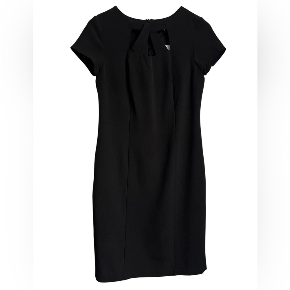 Cleo NWT Black Short Sleeve Open Detail on Top Front Dress - SZ: 4